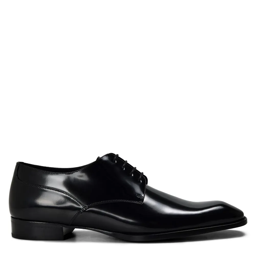 Saint Laurent Men's Lindon Derby Shoes in Black – Footwear