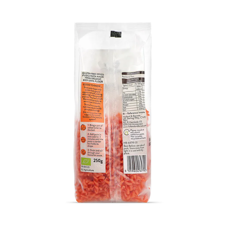 For Him Red Lentil Fusilli 250g detail 3