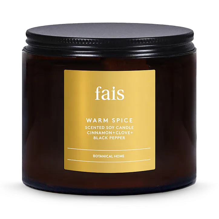 Fais Warm Spice Soy Candle with Cinnamon, Clove & Black Pepper – Natural Home Fragrance – 440g