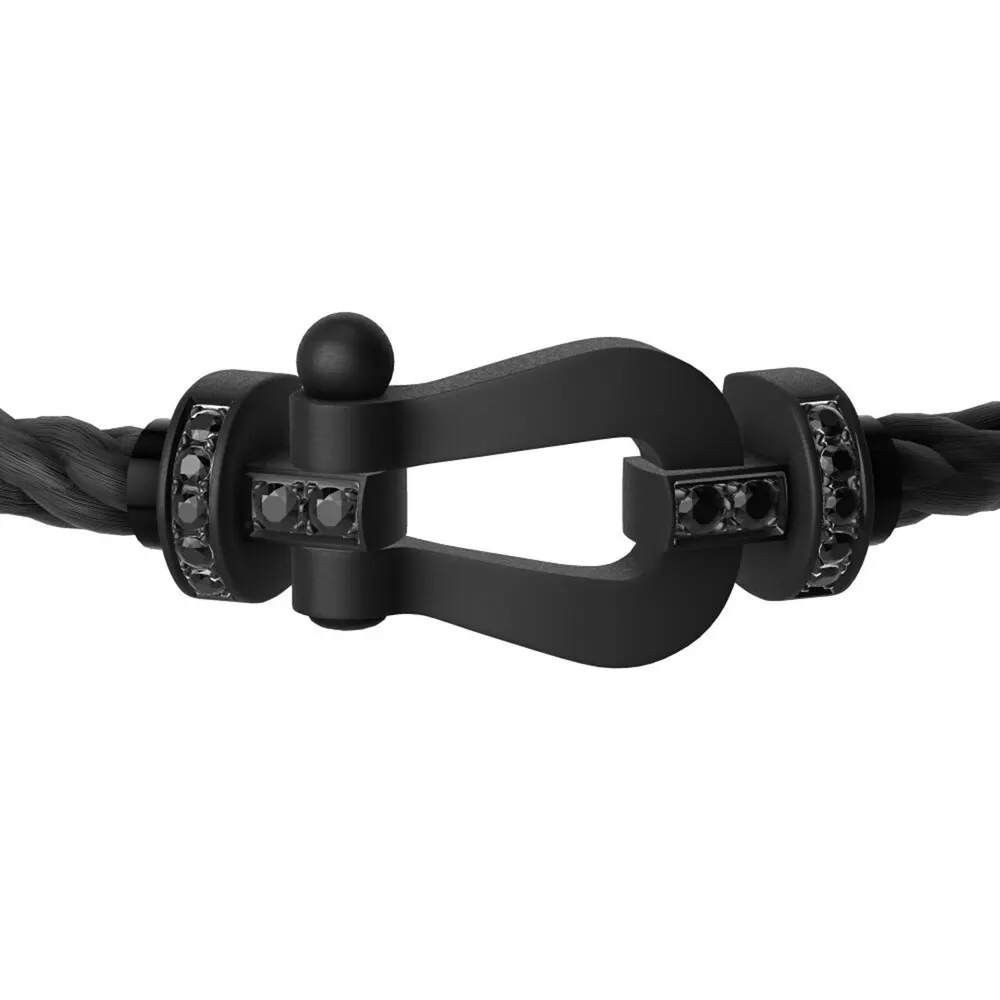 FRED Force 10 Titanium 0.32ct Black Diamond Buckle & Black Cable Large Model - Size 16 detail 2