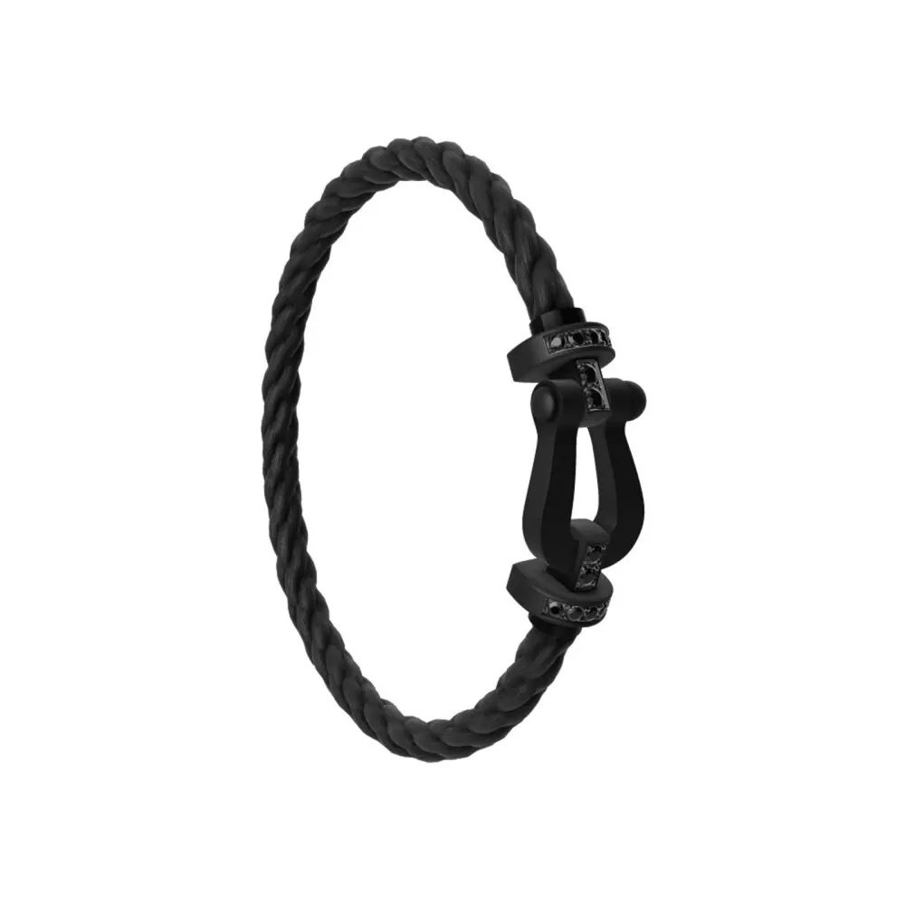 FRED Force 10 Titanium 0.32ct Black Diamond Buckle & Black Cable Large Model - Size 16 detail 3