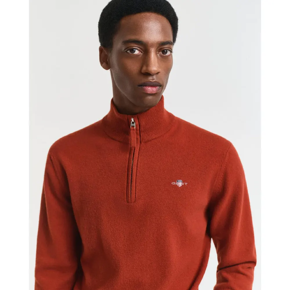 Gant Superfine Lambswool Half Zip Fleece detail 3