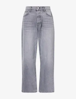 NAHMIAS Grey Wash Baggy Wide-Leg Denim Jeans in GREY – Mens | Jeans | Straight Leg