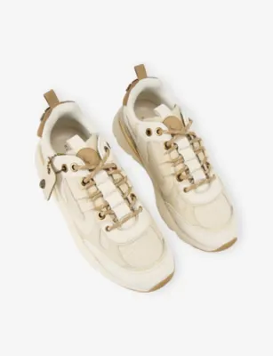 KURT GEIGER LONDON Kurt Runner Suede and Raffia Trainers - EUR 46 / 12 UK MEN in CREAM COMB, additional product view 2