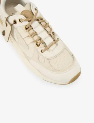 KURT GEIGER LONDON Kurt Runner Suede and Raffia Trainers - EUR 46 / 12 UK MEN in CREAM COMB, additional product view 3