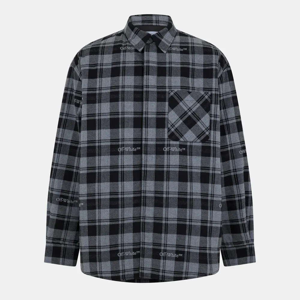 Off White Men's - Oversized Overshirt in Grey/Black – Clothing