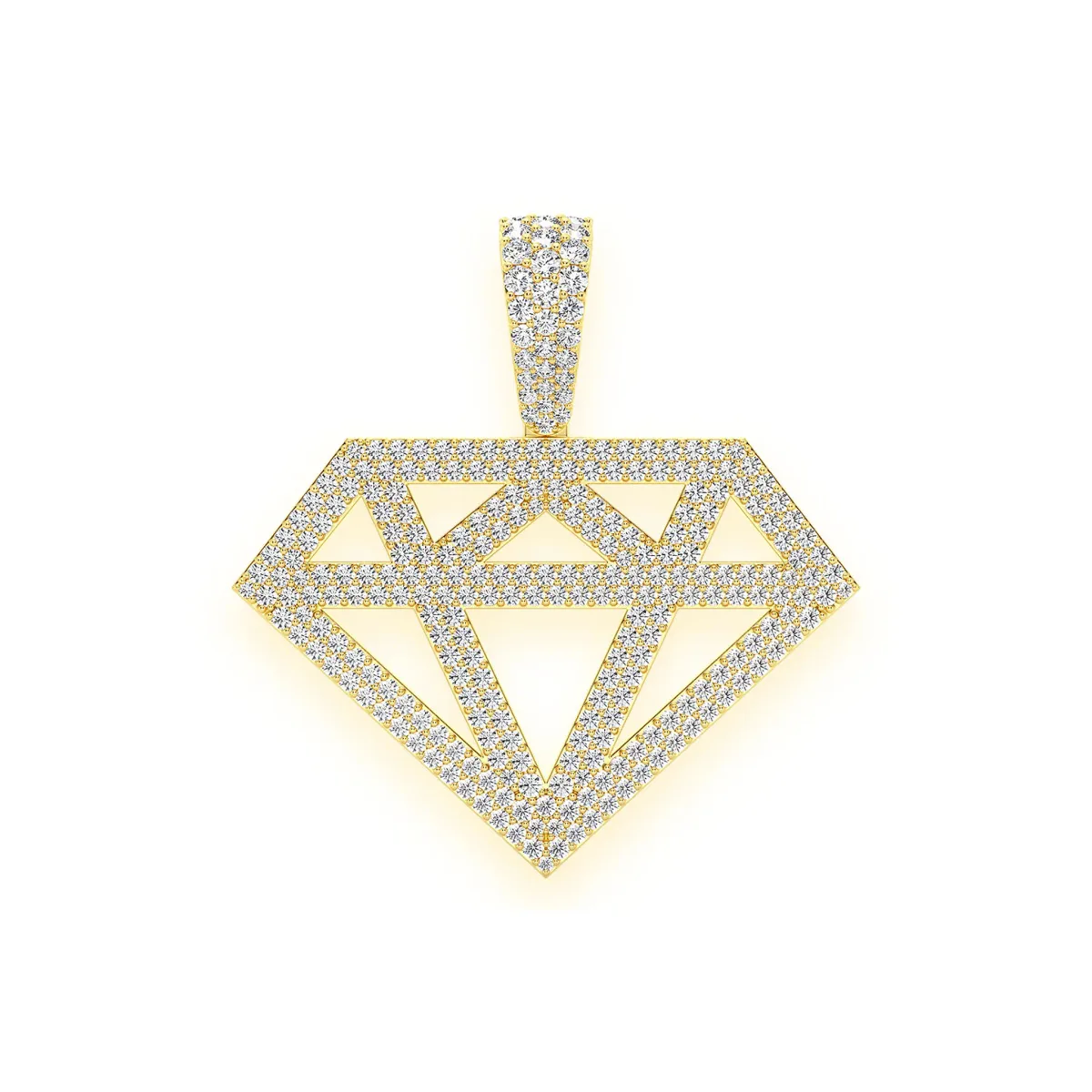 For Him Diamond Silhouette Pendant in 2.50ctw / Yellow Gold / Natural Diamond – Pendant