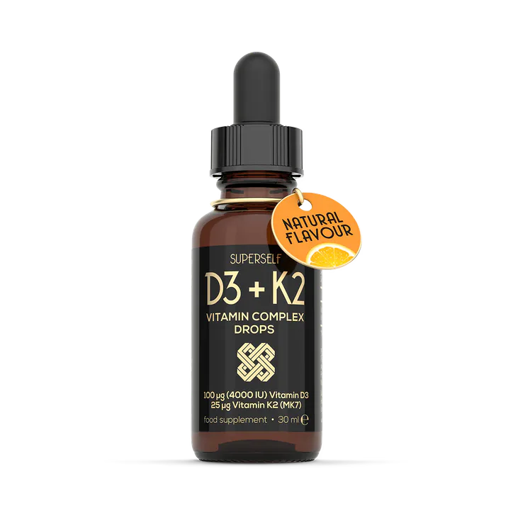 SuperSelf Vitamin D3 Drops 4000IU with Vitamin K2 25mcg Orange Flavour 30ml