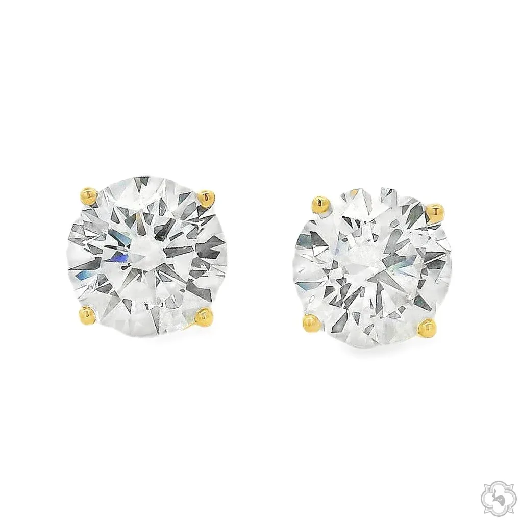 AHMED - For Him CVD 6 Ctw Round-Cut Diamond Studs (Lab) 70768 in Rose / 3 Carat Each – Earrings