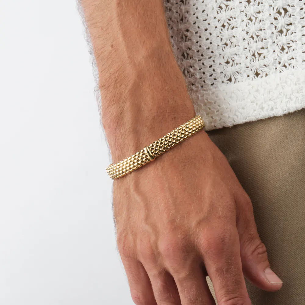 Fope 18ct Yellow Gold Panorama Flex'it 0.01ct Black Diamond Bracelet - Size Extra Large detail 2