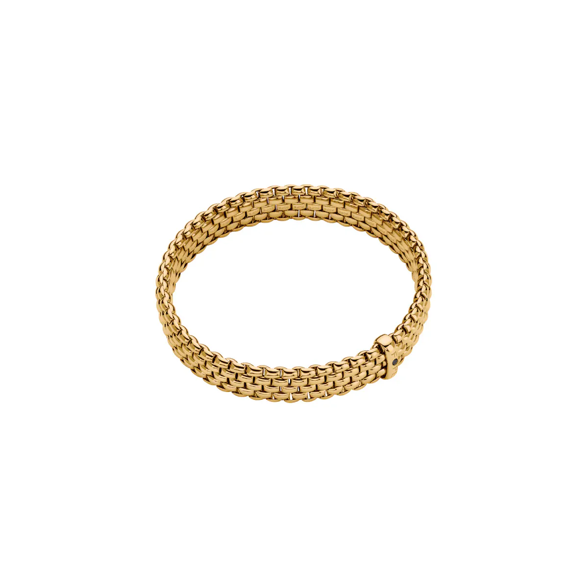 Fope 18ct Yellow Gold Panorama Flex'it 0.01ct Black Diamond Bracelet - Size Extra Large