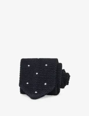 REISS Punto Spot Knitted Silk Tie