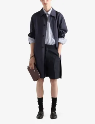 PRADA Pressed Wool-Blend Bermuda Shorts detail 2