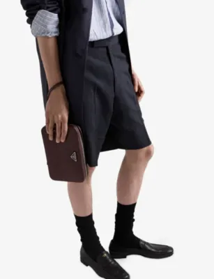 PRADA Pressed Wool-Blend Bermuda Shorts detail 3