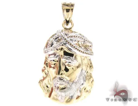 MARYAM - For Him FACTORY CONSCIOUS Small Jesus Head Pendant 12651 in Yellow – Pendant