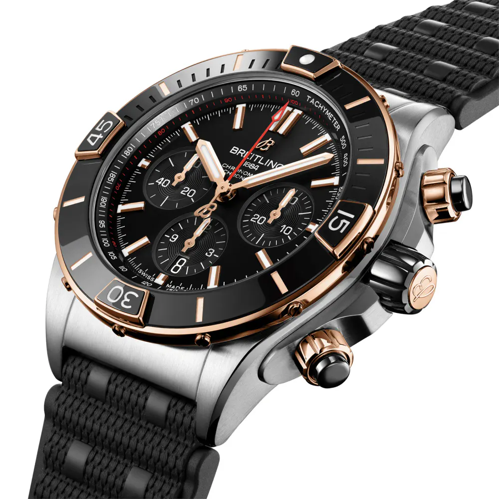 Breitling Super Chronomat B01 44 Stainless Steel & 18k Red Gold Watch detail 2
