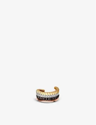 BOUCHERON Quatre Classique 18ct yellow-, white- and rose-gold and 0.05ct brilliant-cut diamond single clip earring detail 2