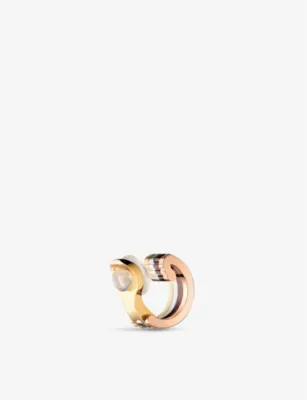 BOUCHERON Quatre Classique 18ct yellow-, white- and rose-gold and 0.05ct brilliant-cut diamond single clip earring detail 3