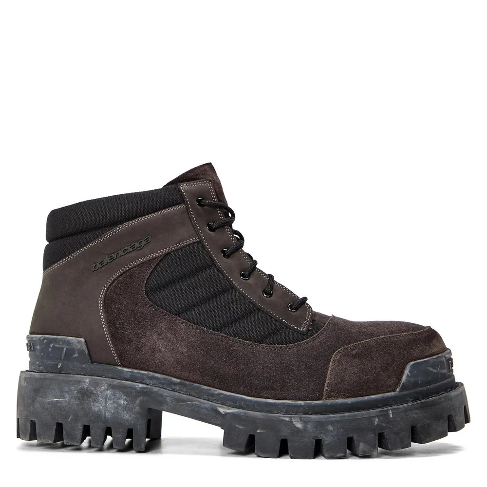 Balenciaga Men's Rugged Hiker Boots in Brown/Black – Footwear