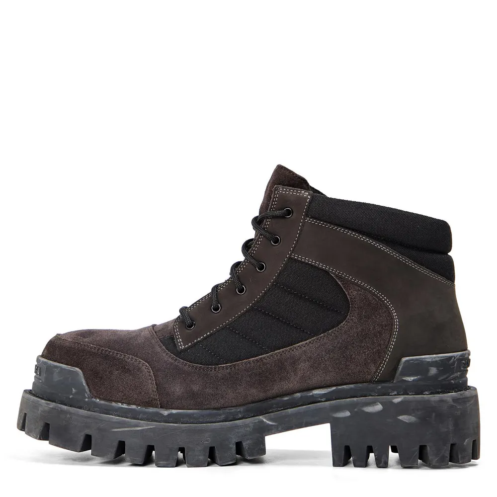 Balenciaga Men's Rugged Hiker Boots in Brown/Black, additional product view 2