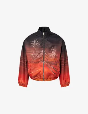 AMIRI Palms Logo-Print Woven Bomber Jacket