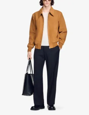 SANDRO Regular-Fit Zip-Up Suede Jacket detail 2