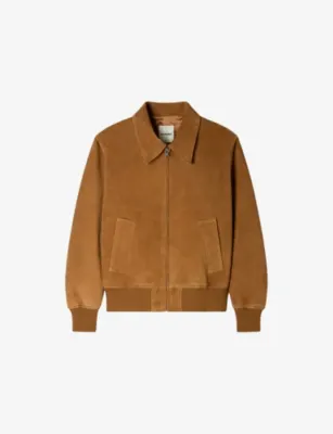SANDRO Regular-Fit Zip-Up Suede Jacket