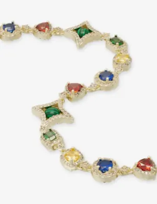 GLD 17mm Colored Gemstone 18ct Gold-Plated Chain detail 3