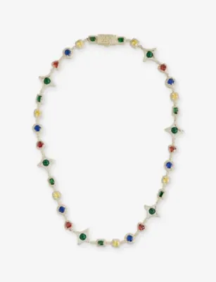 GLD 17mm Colored Gemstone 18ct Gold-Plated Chain