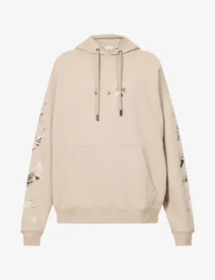 OFF-WHITE Spices Arrow Skate Graphic Cotton-Jersey Hoody in String – Mens | Tops & t-shirts | Hoodies