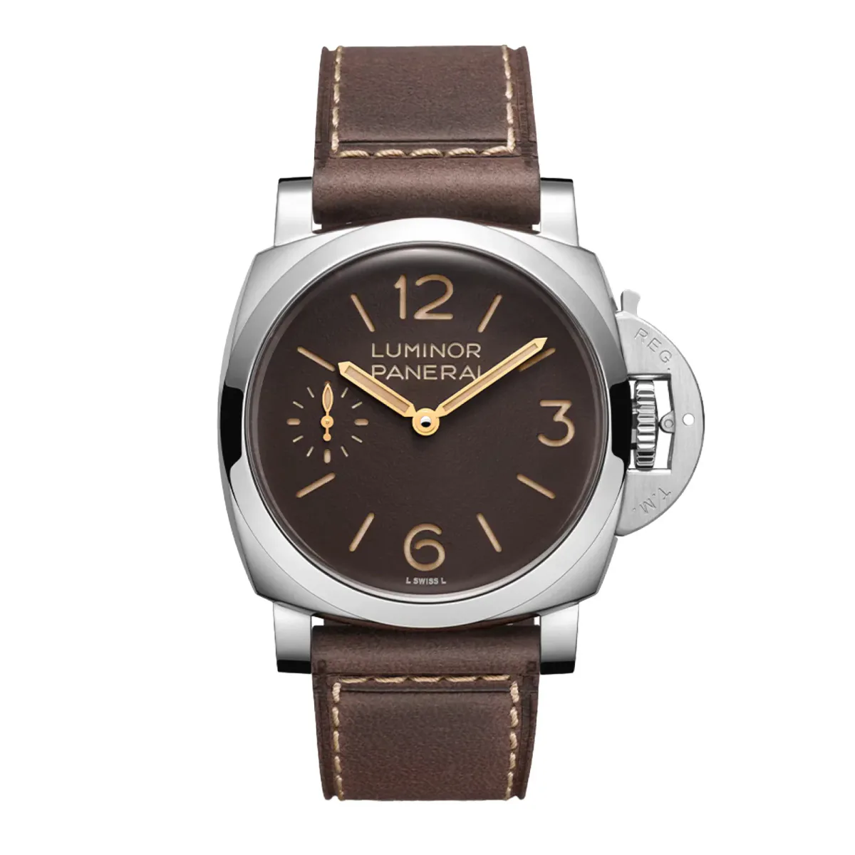 Panerai Luminor 44mm Mens Watch Brown - Interchangeable Strap