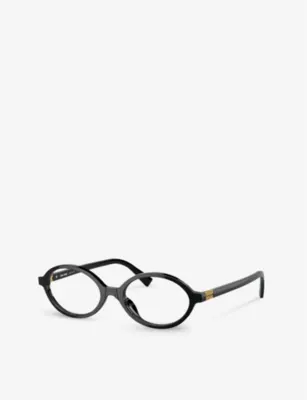 MIU MIU MU 01XV oval-frame acetate eyeglasses in BLACK, additional product view 2