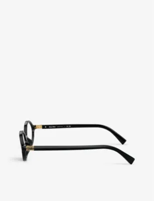 MIU MIU MU 01XV oval-frame acetate eyeglasses in BLACK, additional product view 3