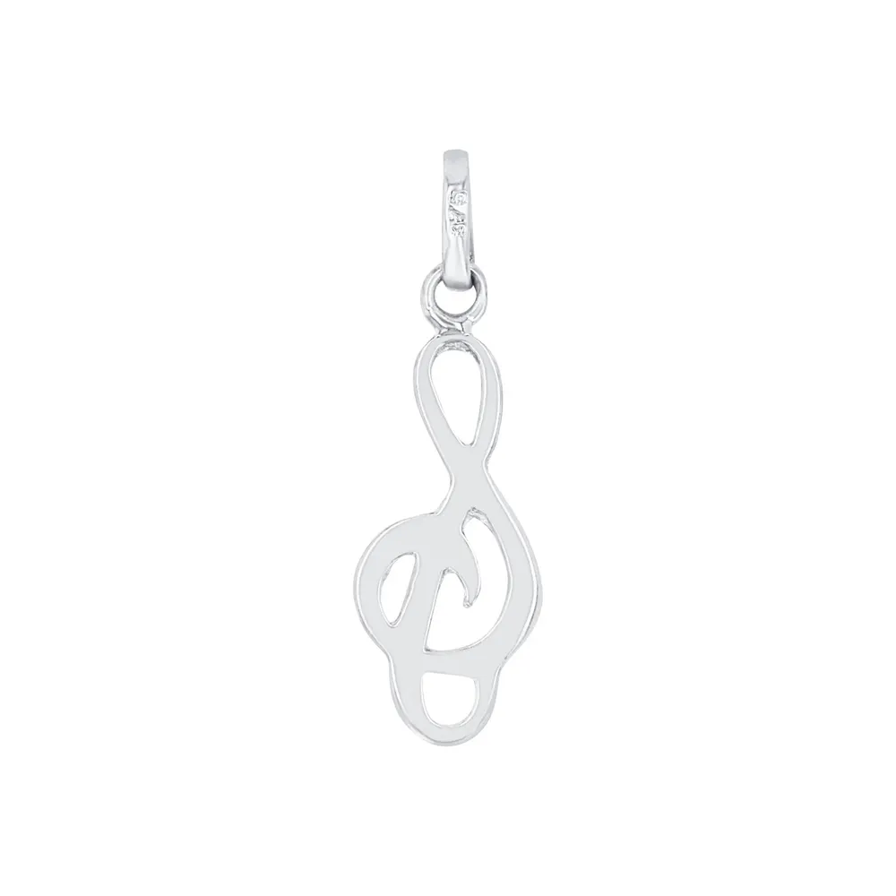 AMOR 9ct White Gold Swirl Design Pendant detail 3