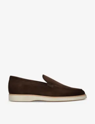 MAGNANNI Paraiso tonal-stitching suede loafers - EUR 44 / 10 UK MEN in DARK BROWN – Mens | Casual shoes | Moccasins