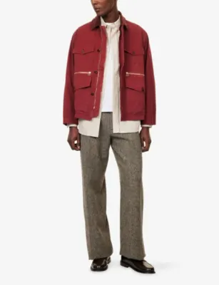 DRAKES Hiking Patch-Pocket Cotton Jacket detail 2