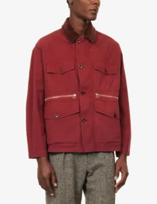 DRAKES Hiking Patch-Pocket Cotton Jacket detail 3