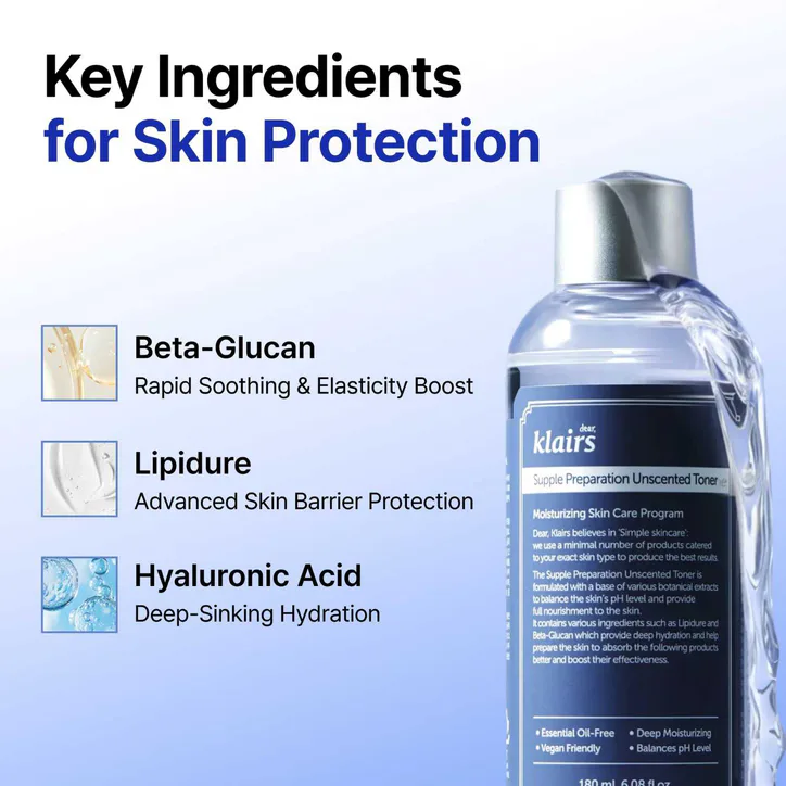 Dear Klairs Hyaluron Supple Preparation Unscented Toner 180ml, additional product view 3
