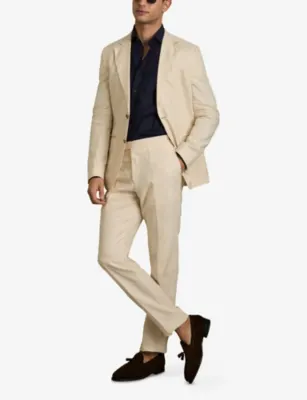 REISS Ruban Cutaway-Collar Regular-Fit Linen Shirt detail 2