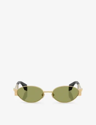 VERSACE VE2301 Oval-Frame Metal Sunglasses