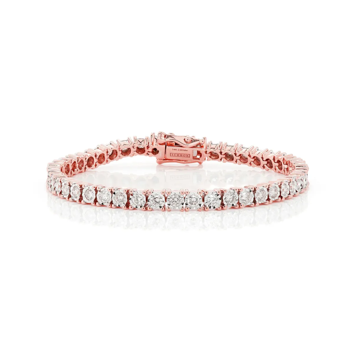 For Him Miracle Diamond Tennis Bracelet in 9pt / 4.50ctw / Rose Gold / 7" – Bracelet