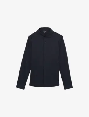 REISS Duke Button-Through Cotton-Jersey Shirt - ECRU detail 2