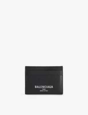 BALENCIAGA Logo-Print Leather Credit Card Holder