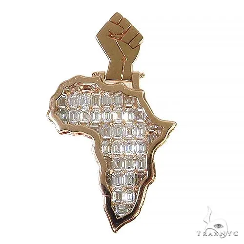 RINA - For Him CUSTOM Emerald Diamond African Charm 68186 in Rose Gold – Pendant