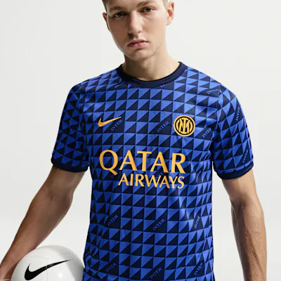 Nike Inter Milan Men's Nike Dri-FIT Football Pre-Match Top - Lyon Blue/Black/University Gold