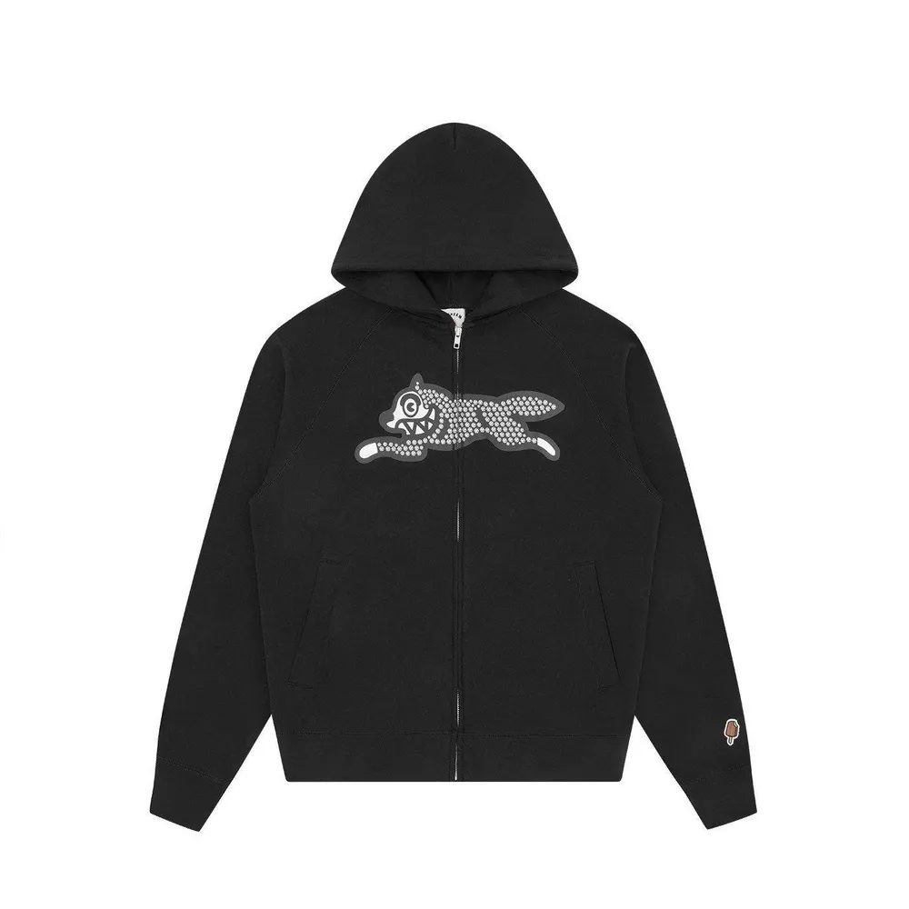 ICECREAM Men's Glitter Dog Hooded Zip Hoodie