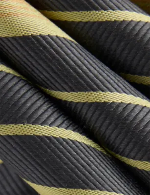 VIVIENNE WESTWOOD Striped Silk-Twill Tie in ANTHRACITE, additional product view 2