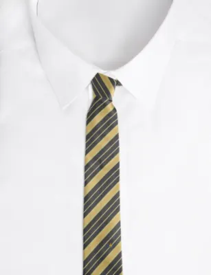 VIVIENNE WESTWOOD Striped Silk-Twill Tie in ANTHRACITE, additional product view 3