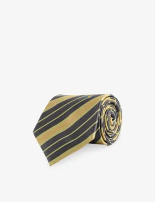 VIVIENNE WESTWOOD Striped Silk-Twill Tie in ANTHRACITE – Mens | Ties | Patterned Ties