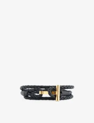 TOM FORD Braided Leather Bracelet - XL